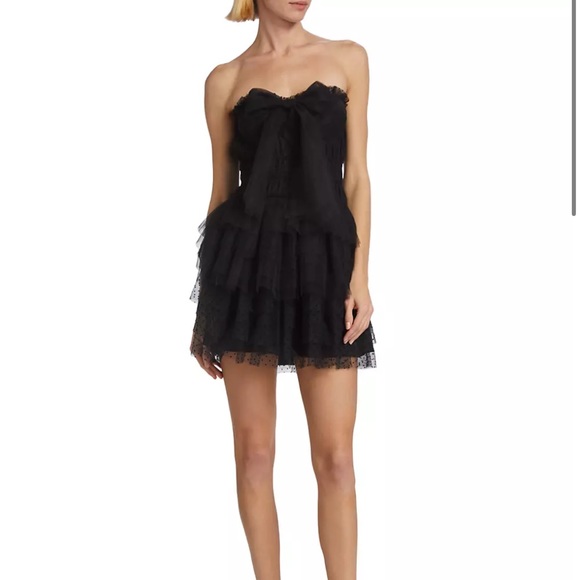 LoveShackFancy Faron Bow Layered Tulle Minidress Size 10 NWT - Picture 3 of 5